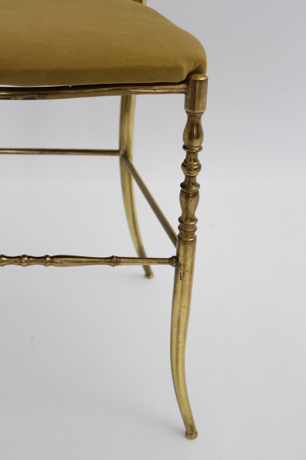 Mid-Century Modern Chiavari Brass Vintage Side Chair, 1960s, Italy For Sale 1