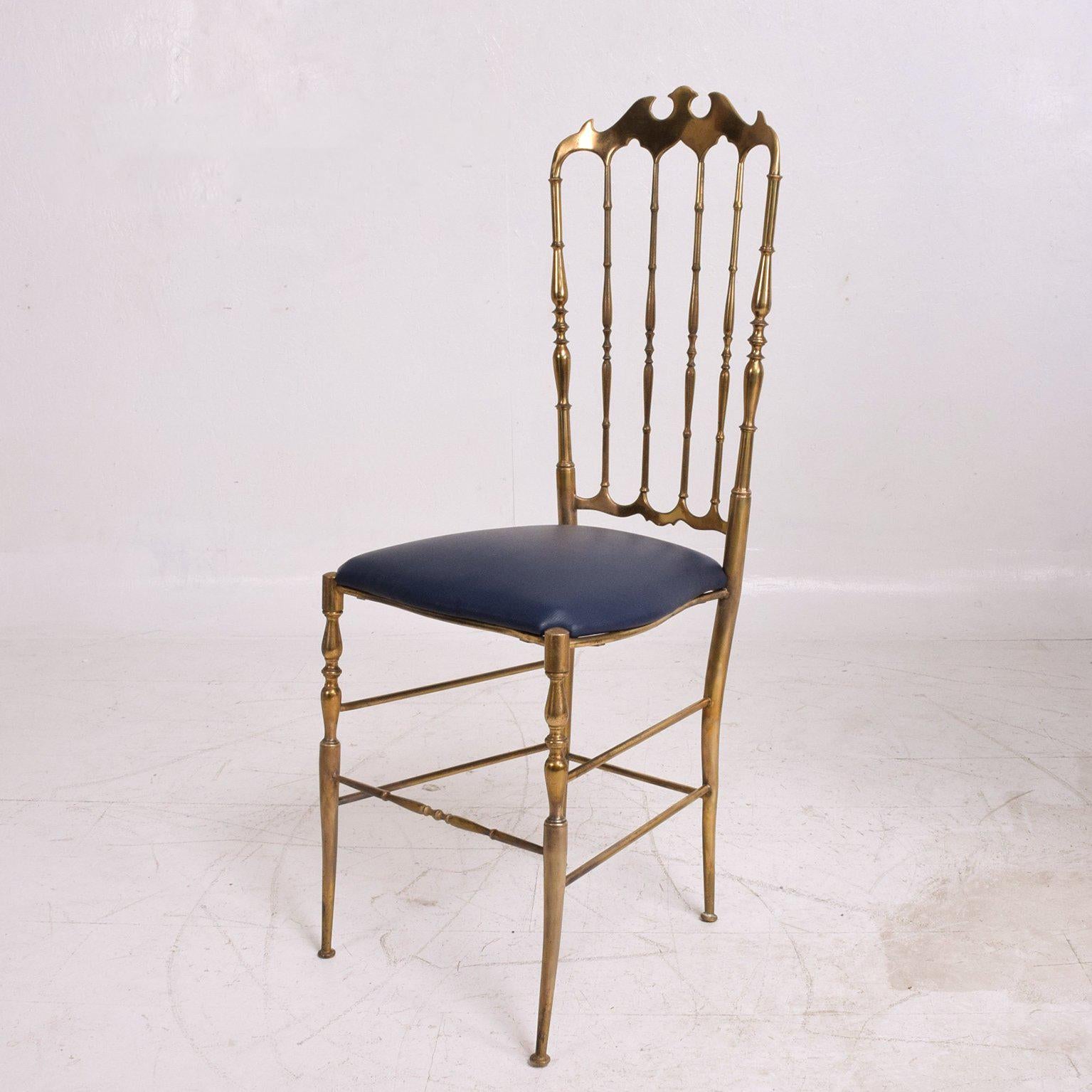 Mid Century Modern Chiavari Italian Brass Chair In Good Condition In Chula Vista, CA
