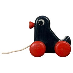 Giocattolo in legno a forma di papera in stile Mid-Century Modern della Brio, Svezia, anni '60