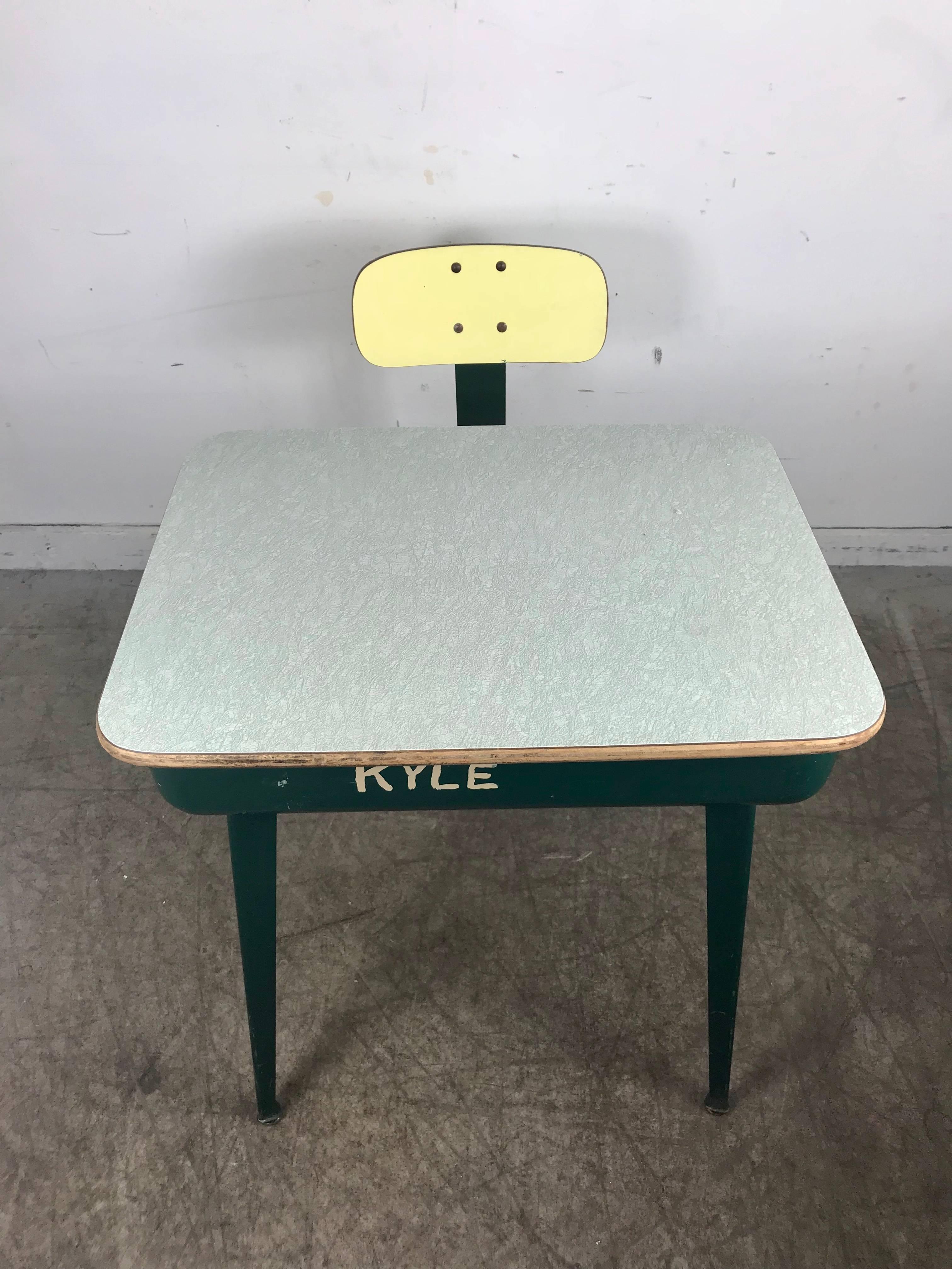 Painted Mid-Century Modern Child, Student Desk manner of Jean Prove For Sale