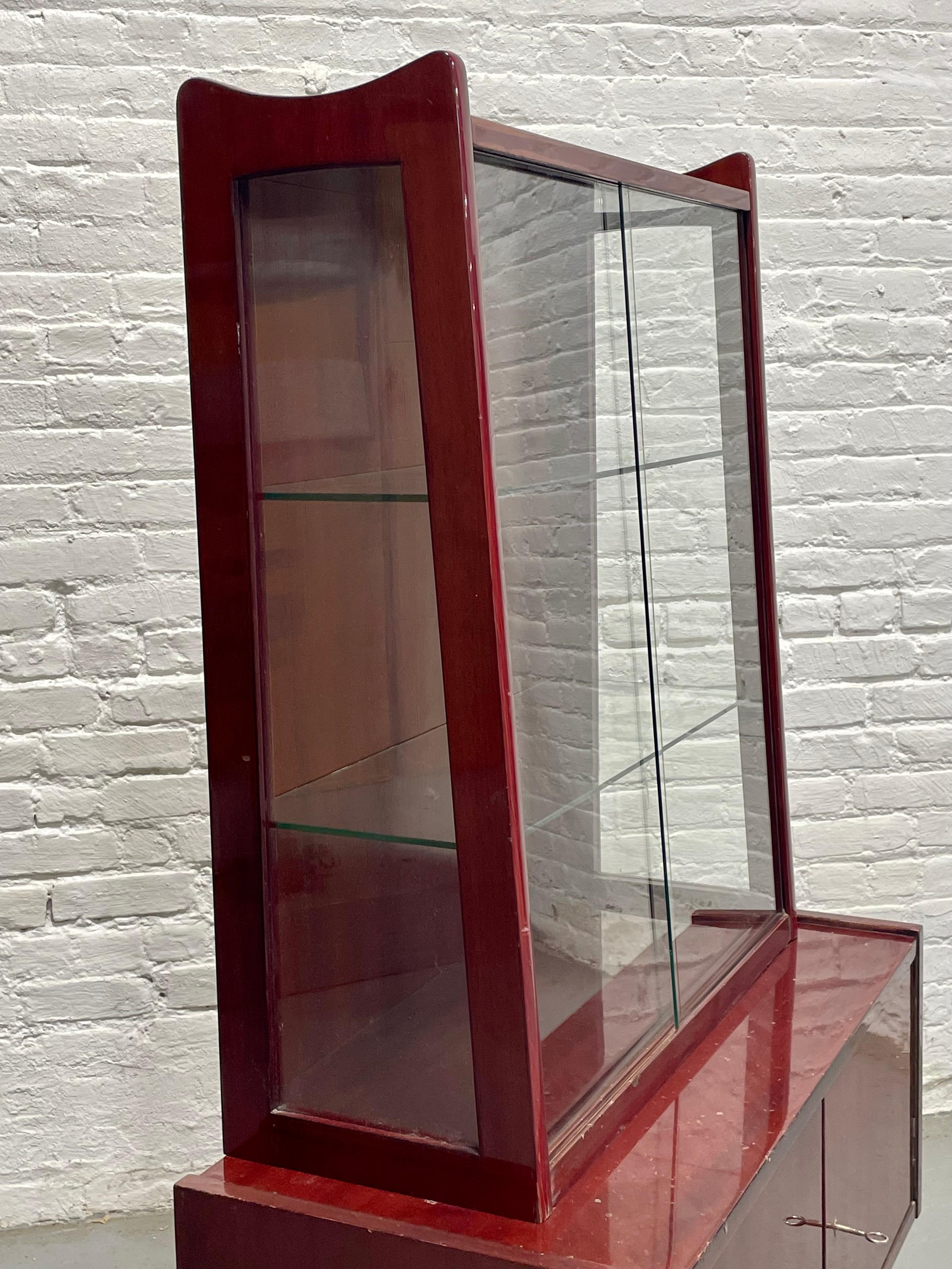 Mid-20th Century Mid Century Modern China Cabinet / BOOKCASE by Rajmund Halas for Jarocinska For Sale