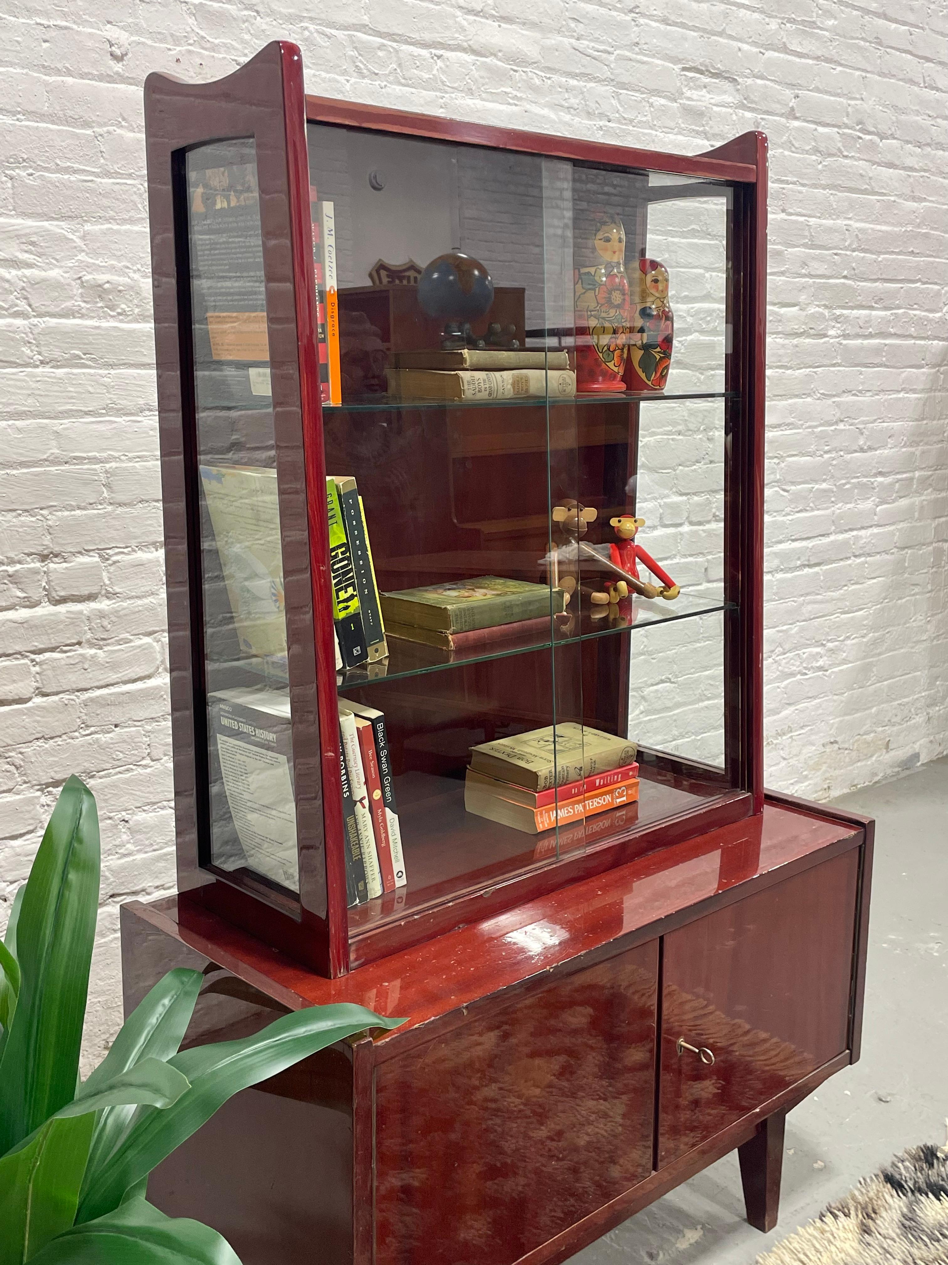 Mid Century Modern China Cabinet / BOOKCASE by Rajmund Halas for Jarocinska For Sale 1
