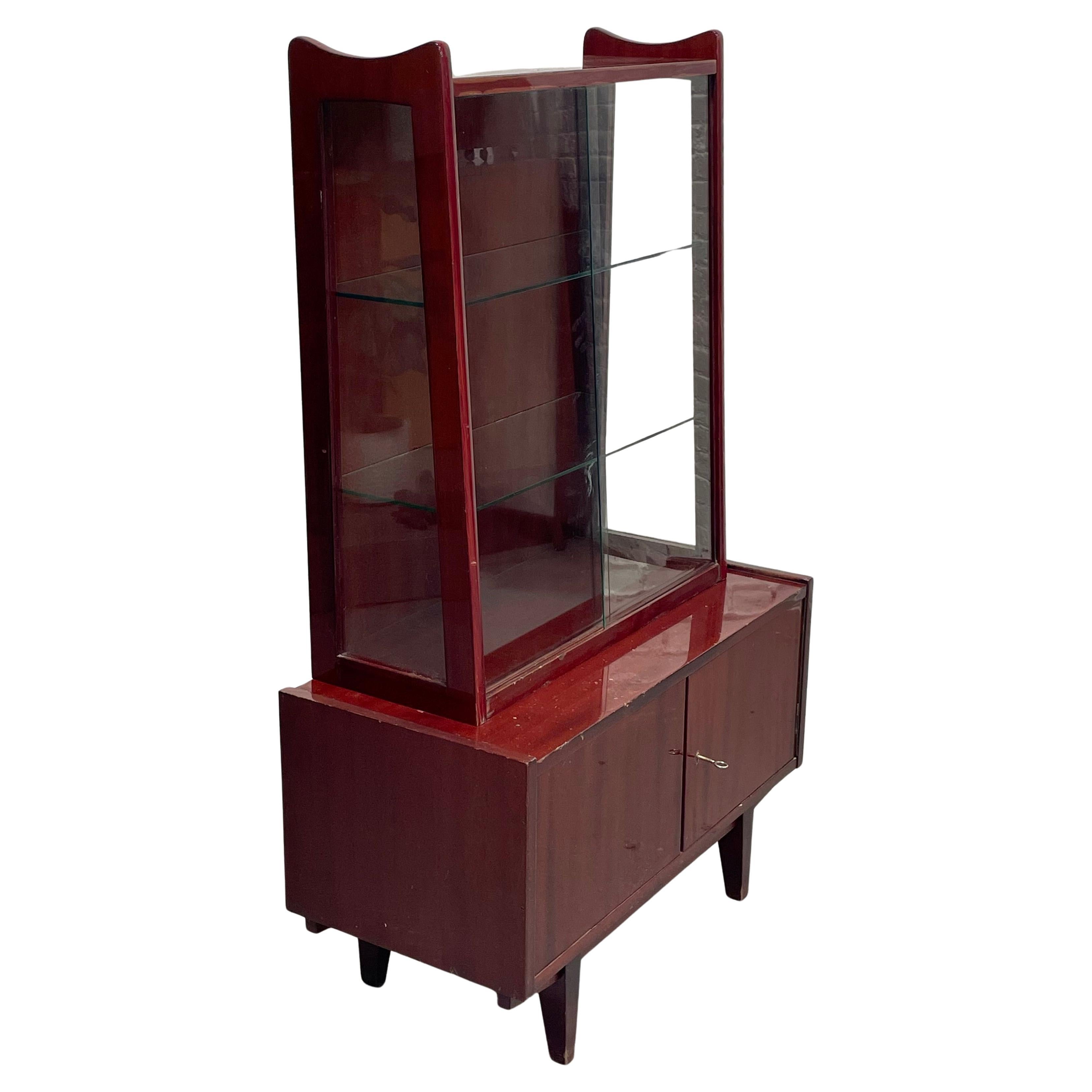 Mid Century Modern China Cabinet / BOOKCASE by Rajmund Halas for Jarocinska For Sale