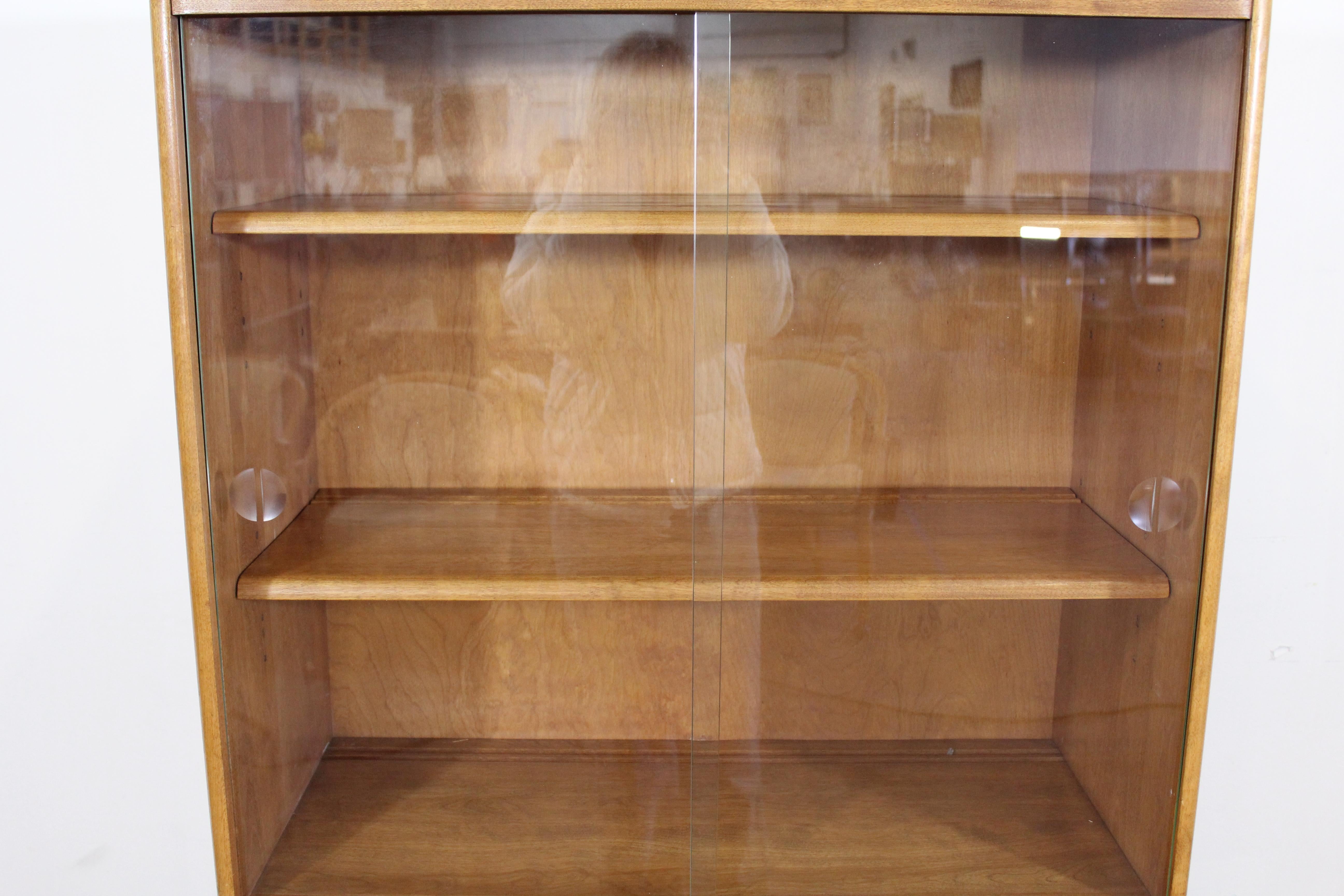 Bouleau Meuble de rangement chinois moderne du milieu du siècle Heywood Wakefield Champagne 2 pièces