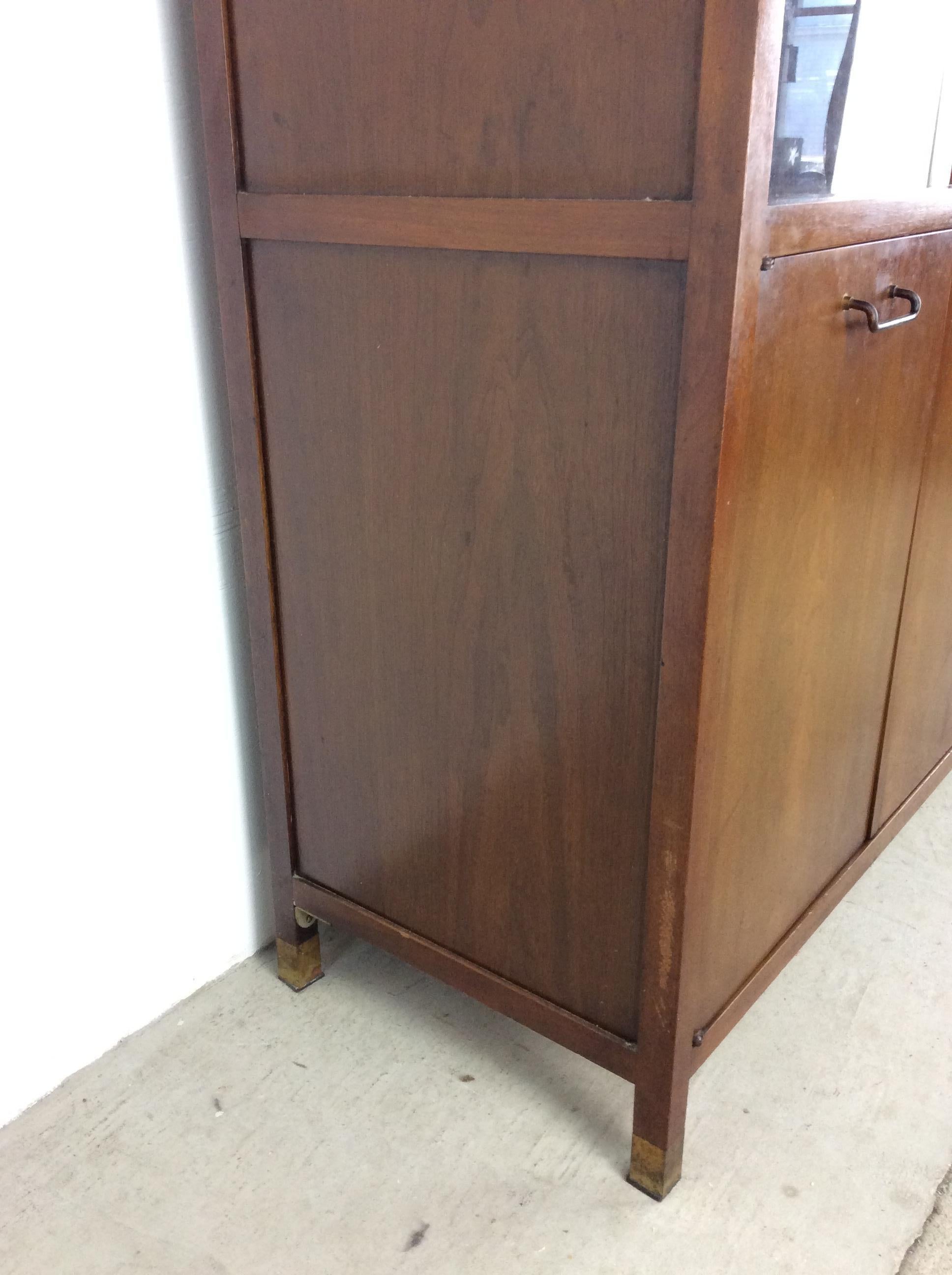 Brass Mid-Century Modern China Cabinet Server by American of Martinsville For Sale