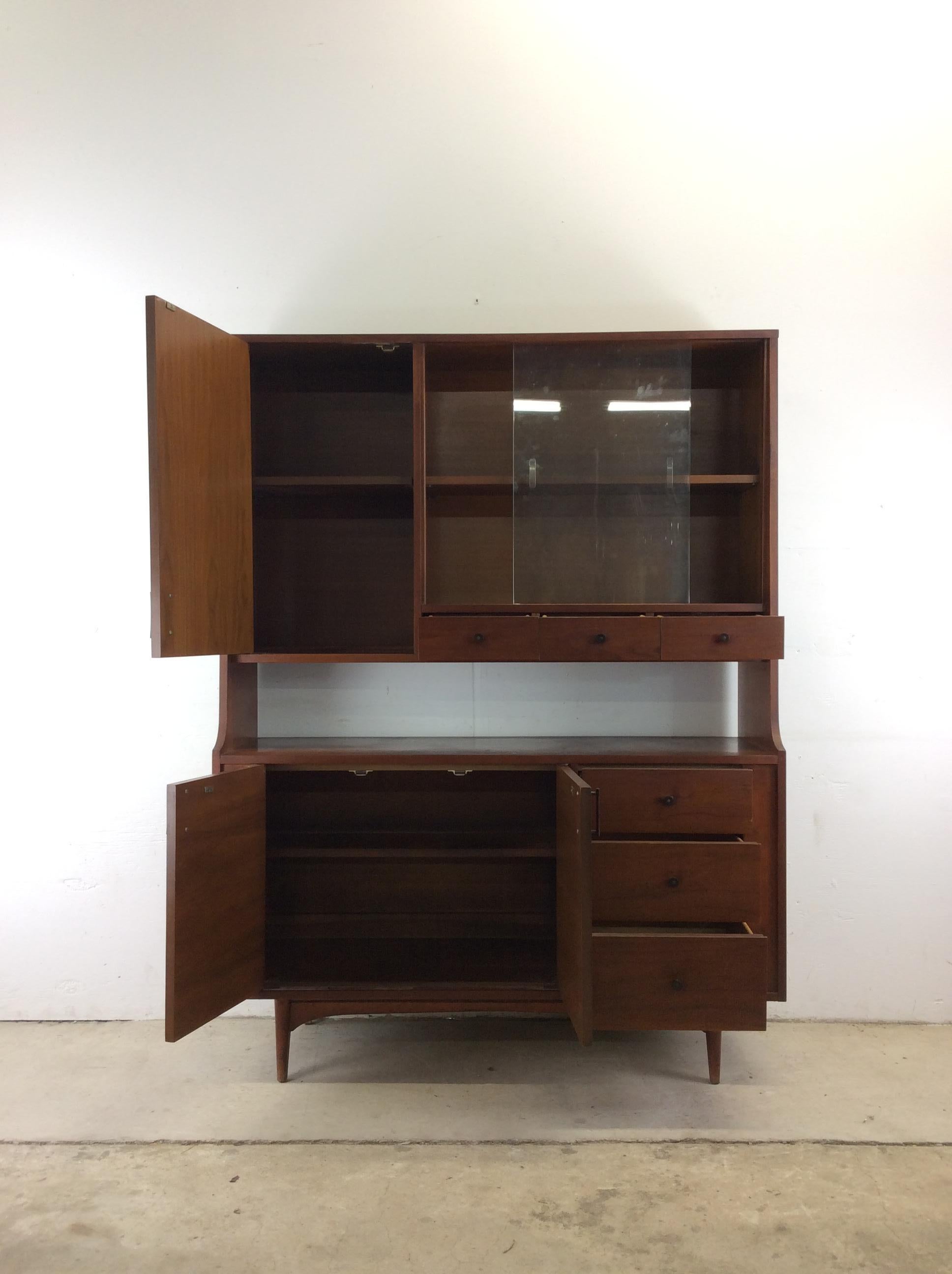 Mid Century Modern China Cabinet with Sliding Glass Doors For Sale 9