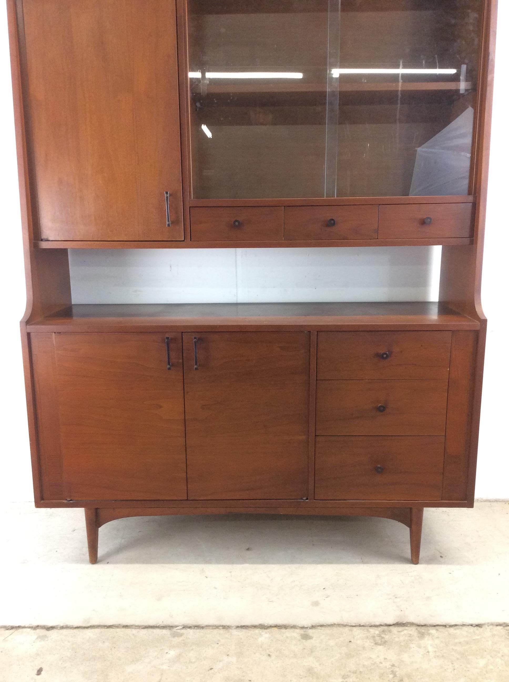 mid century china cabinet with glass doors