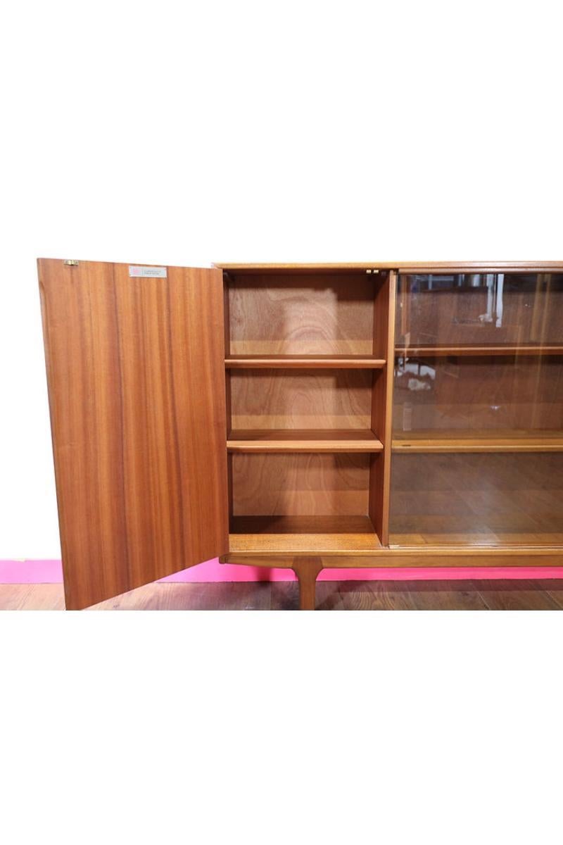 British Mid Century Modern China Teak Display Cabinet by Mcintosh Danish Style