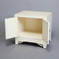 Mid-Century Modern Chinese Chippendale Ivory and Brass Wardrobe, circa 1970