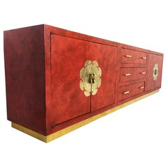 Retro Mid-Century Modern Chinoiserie Credenza or Sideboard