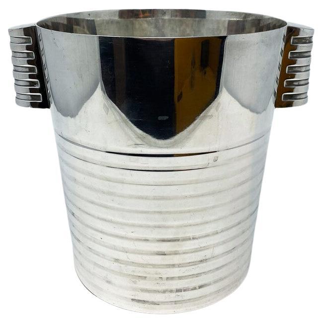 Mid-Century Modern Christofle Art Deco Champagne and Ice Bucket "Ondulations"  For Sale