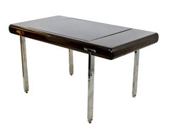 Mid-Century Modern Chrome and Wood Desk Backgammon Game Table 1970s Pace Brueton
