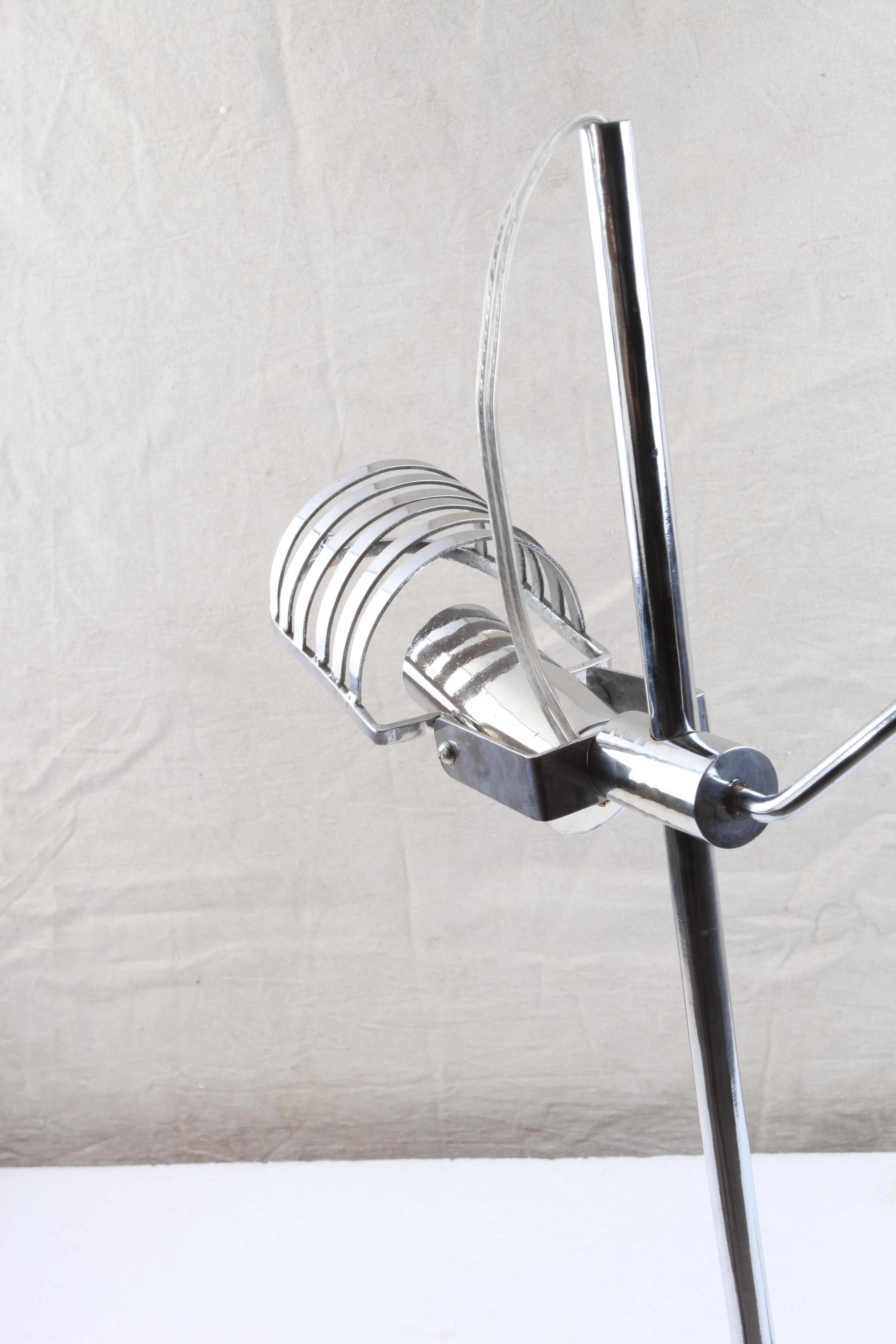 Mid-Century Modern Chrome Adjustable Desk Light In Excellent Condition In Nantucket, MA