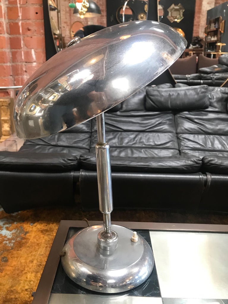 Mid-Century Modern Chrome Adjustable Desk Light, Italy, 1960s In Good Condition For Sale In Los Angeles, CA