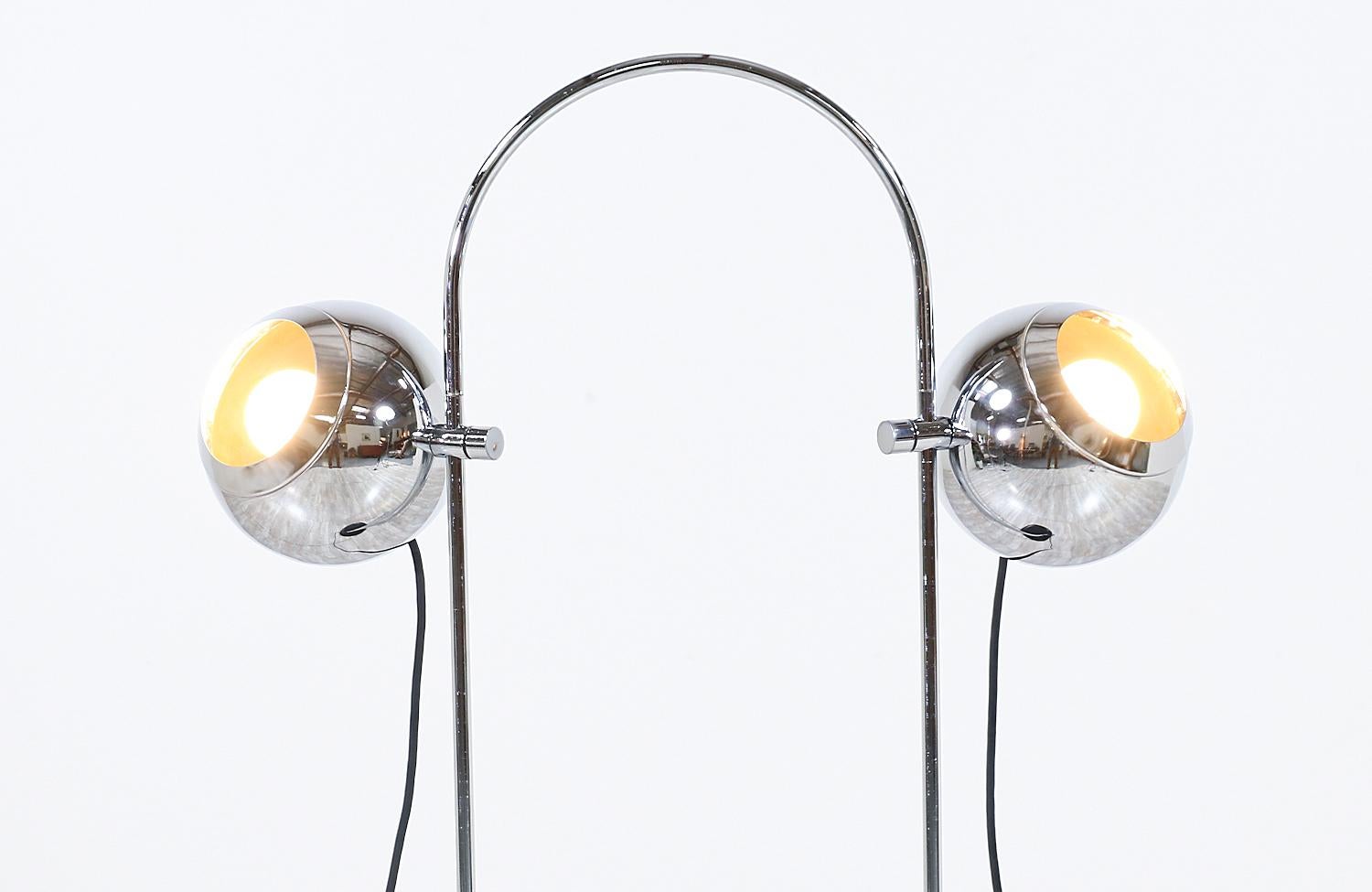 Mid-20th Century Mid-Century Modern Chrome Adjustable Floor Lamp by Koch & Lowy