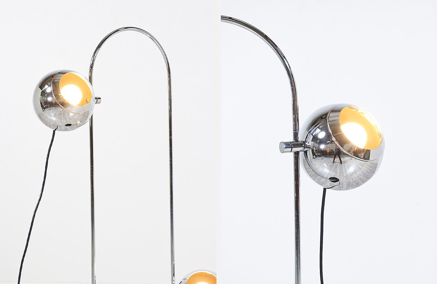 Mid-Century Modern Chrome Adjustable Floor Lamp by Koch & Lowy 1