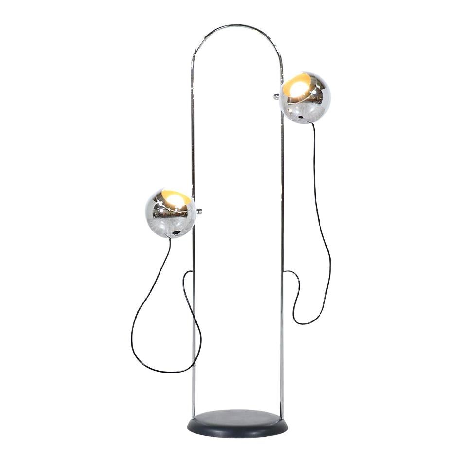 Mid-Century Modern Chrome Adjustable Floor Lamp by Koch & Lowy