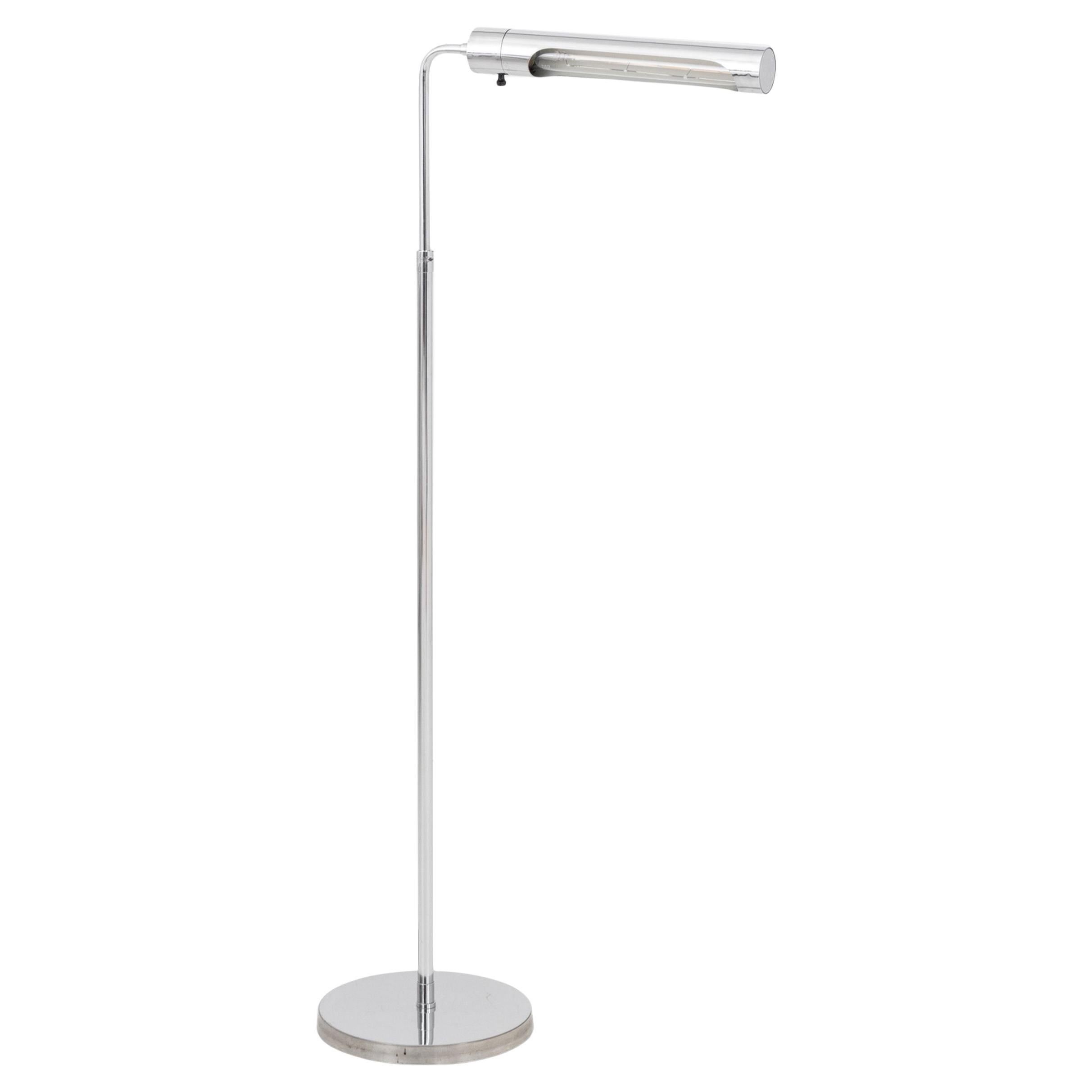 Mid-Century Modern Chrome Adjustable Floor Lamp