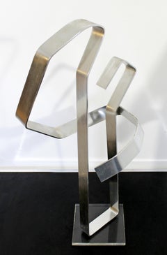 Mid-Century Modern Chrome Aluminum Metal Abstract Table Sculpture Dan Murphy