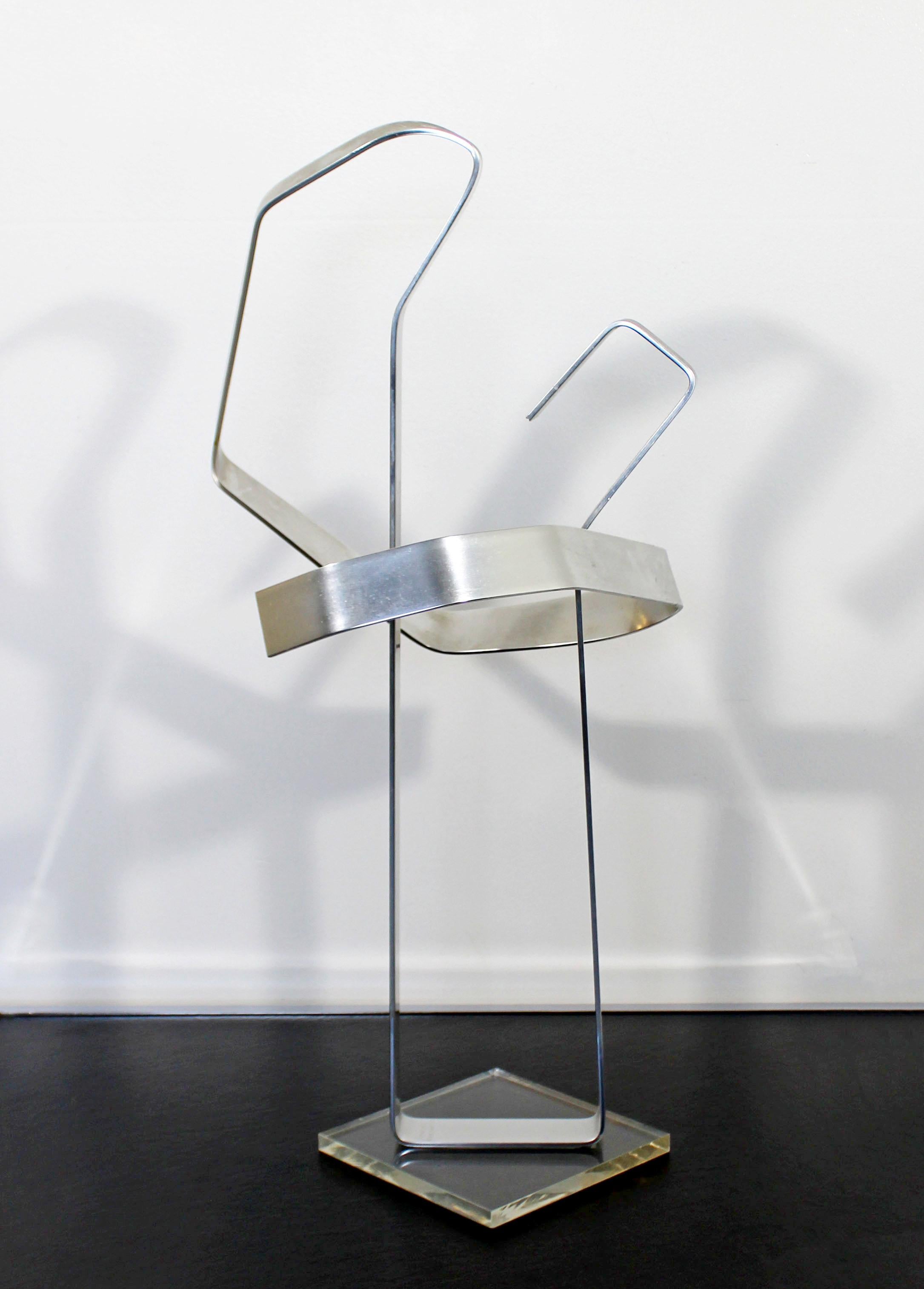 American Mid-Century Modern Chrome Aluminum Metal Abstract Table Sculpture Dan Murphy