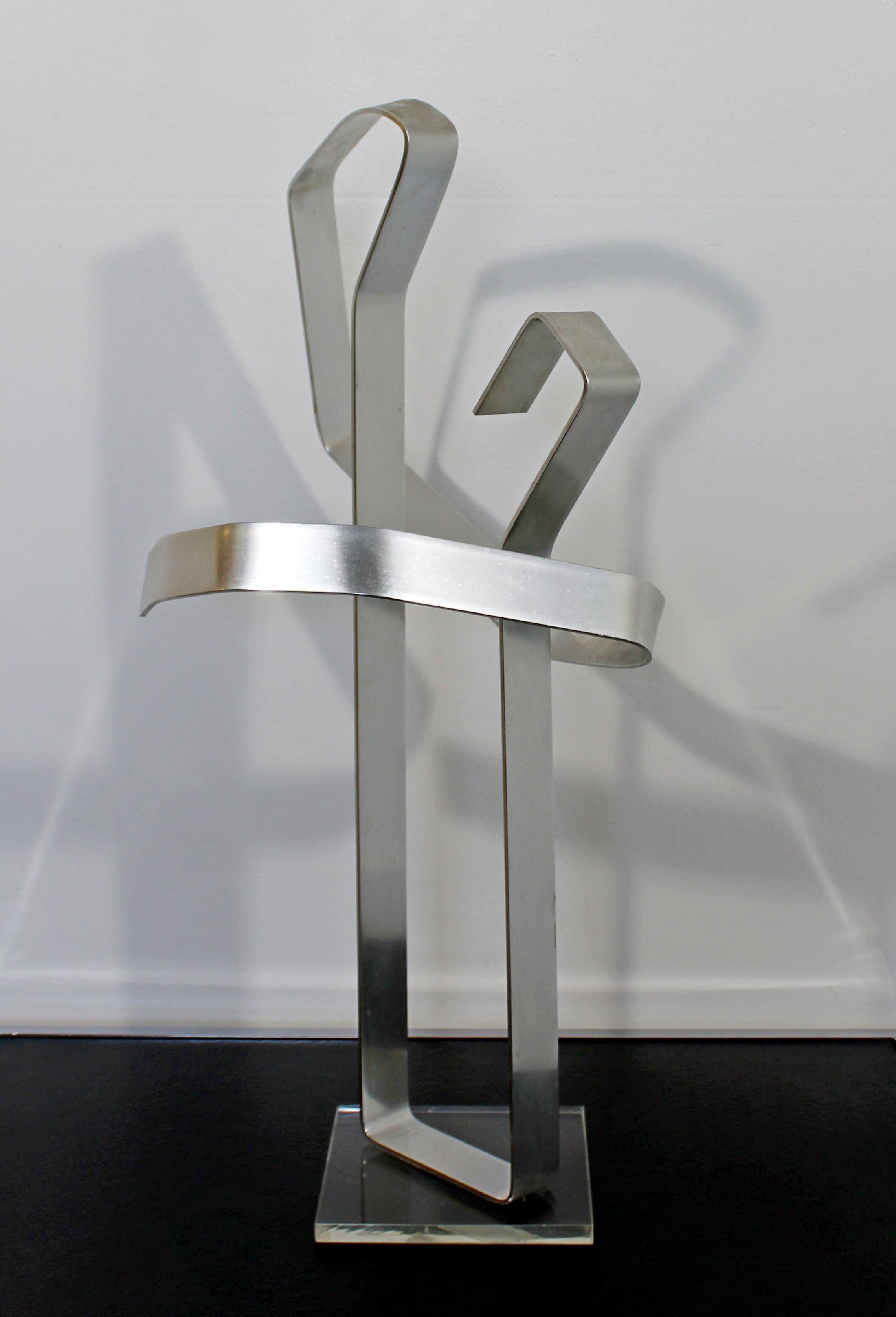 Mid-Century Modern Chrome Aluminum Metal Abstract Table Sculpture Dan Murphy In Good Condition In Keego Harbor, MI