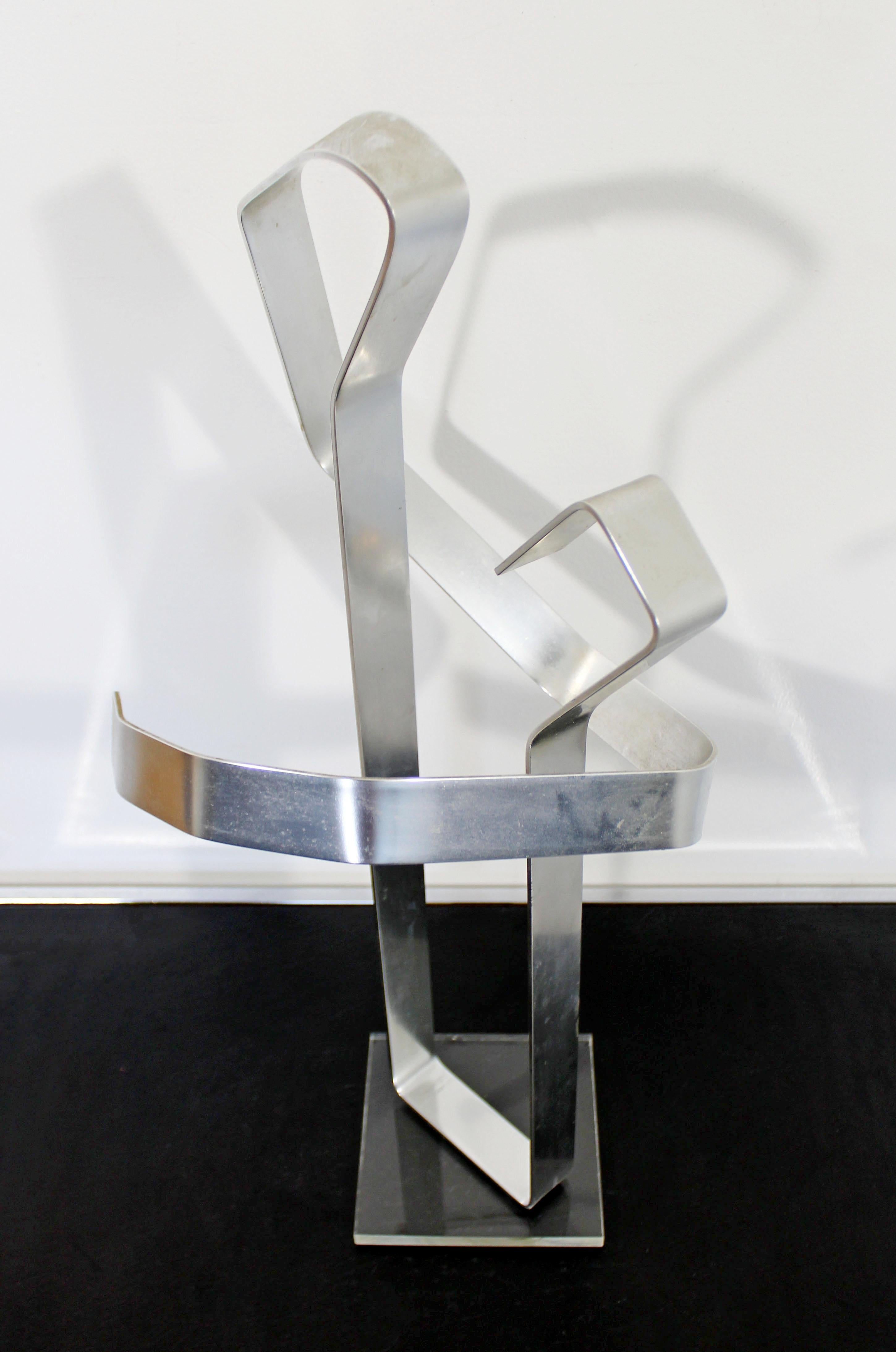 Late 20th Century Mid-Century Modern Chrome Aluminum Metal Abstract Table Sculpture Dan Murphy