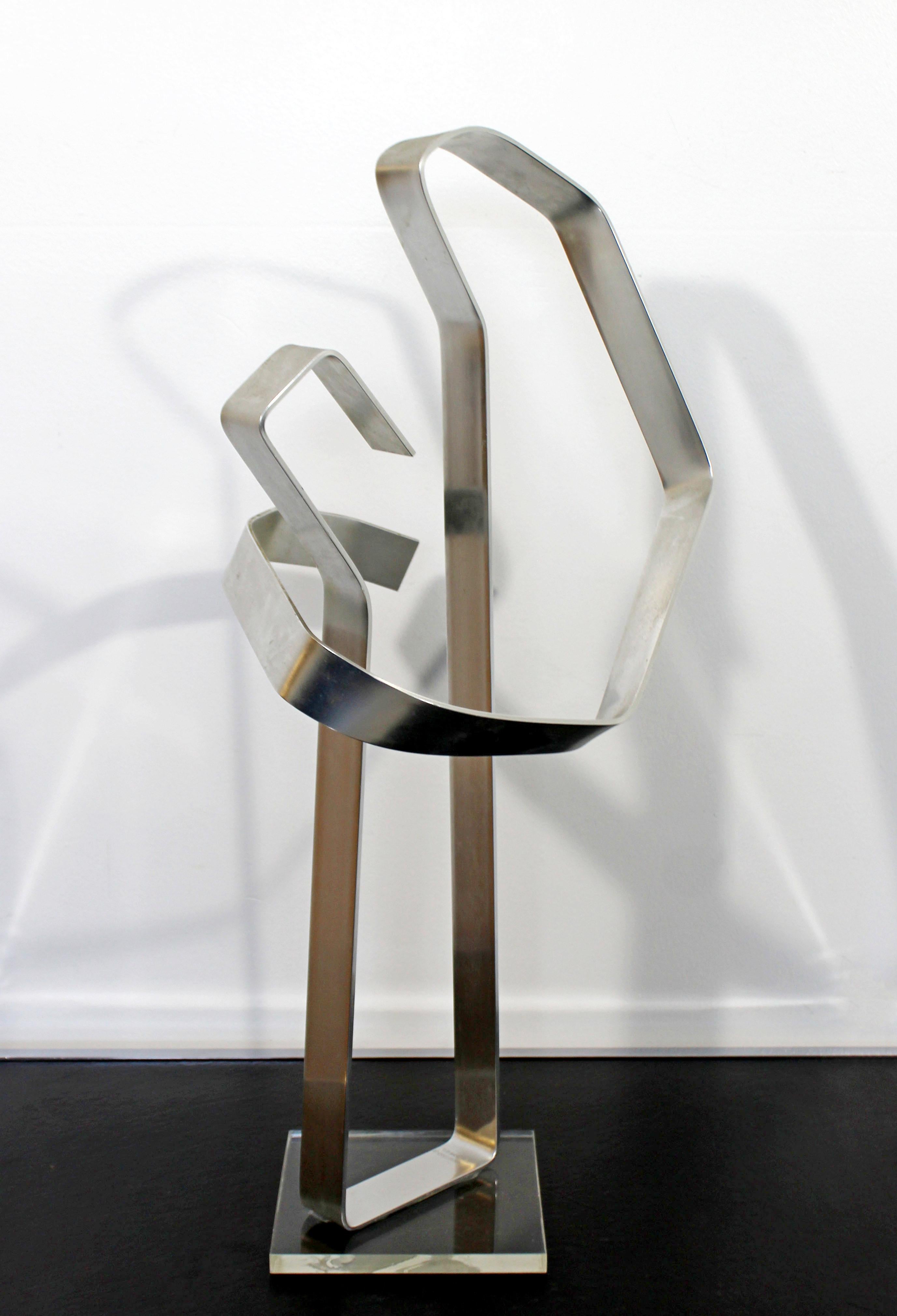 Mid-Century Modern Chrome Aluminum Metal Abstract Table Sculpture Dan Murphy 2