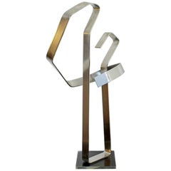 Vintage Mid-Century Modern Chrome Aluminum Metal Abstract Table Sculpture Dan Murphy