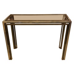 Mid-Century Modern Chrome and Brass Console by Romeo Rega, circa 1970