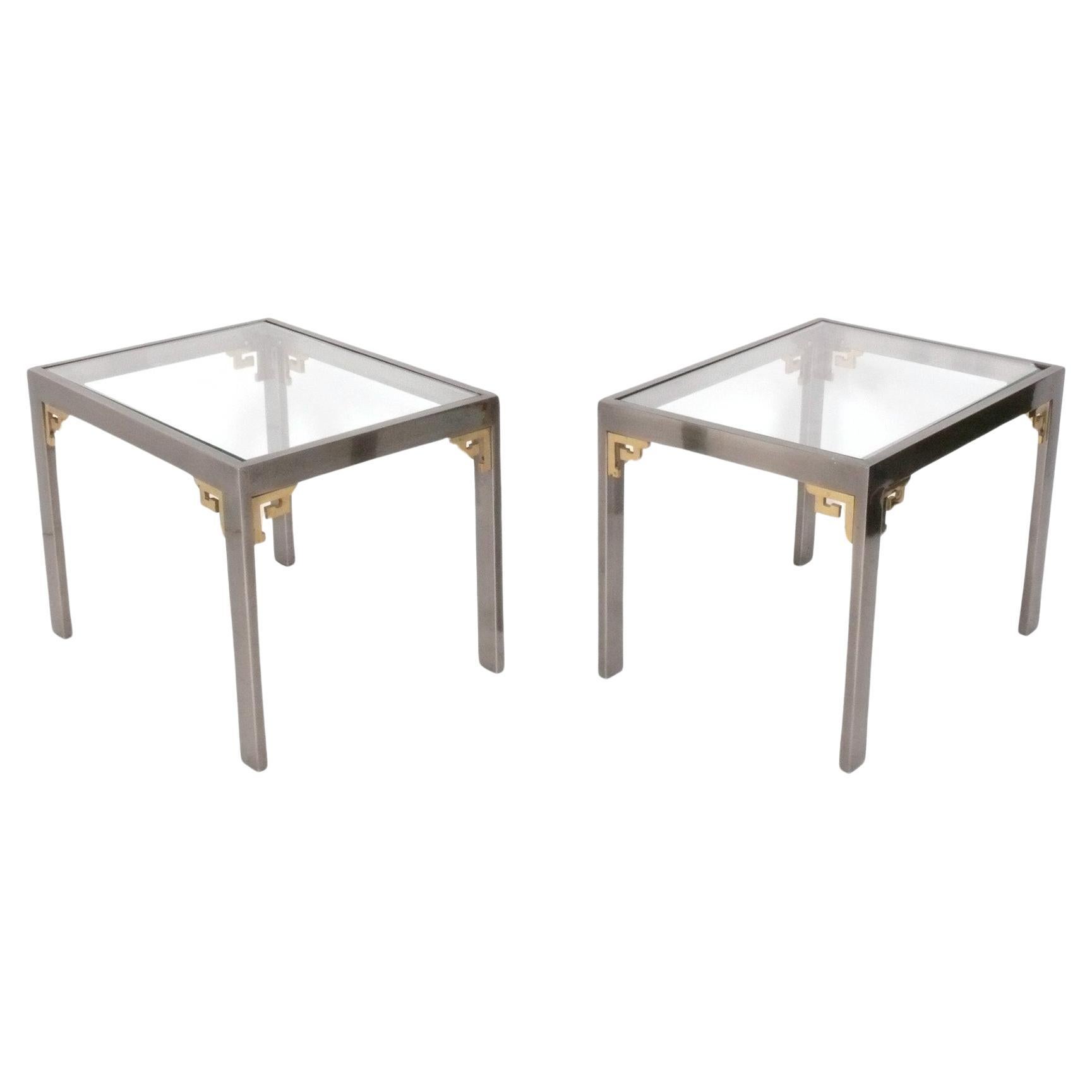 Tavolini da salotto in ottone e cromo del Mid Century Modern in vendita