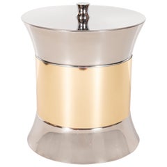 Mid-Century Modern Chrome and Brass Ice Bucket by Kraftware Co.