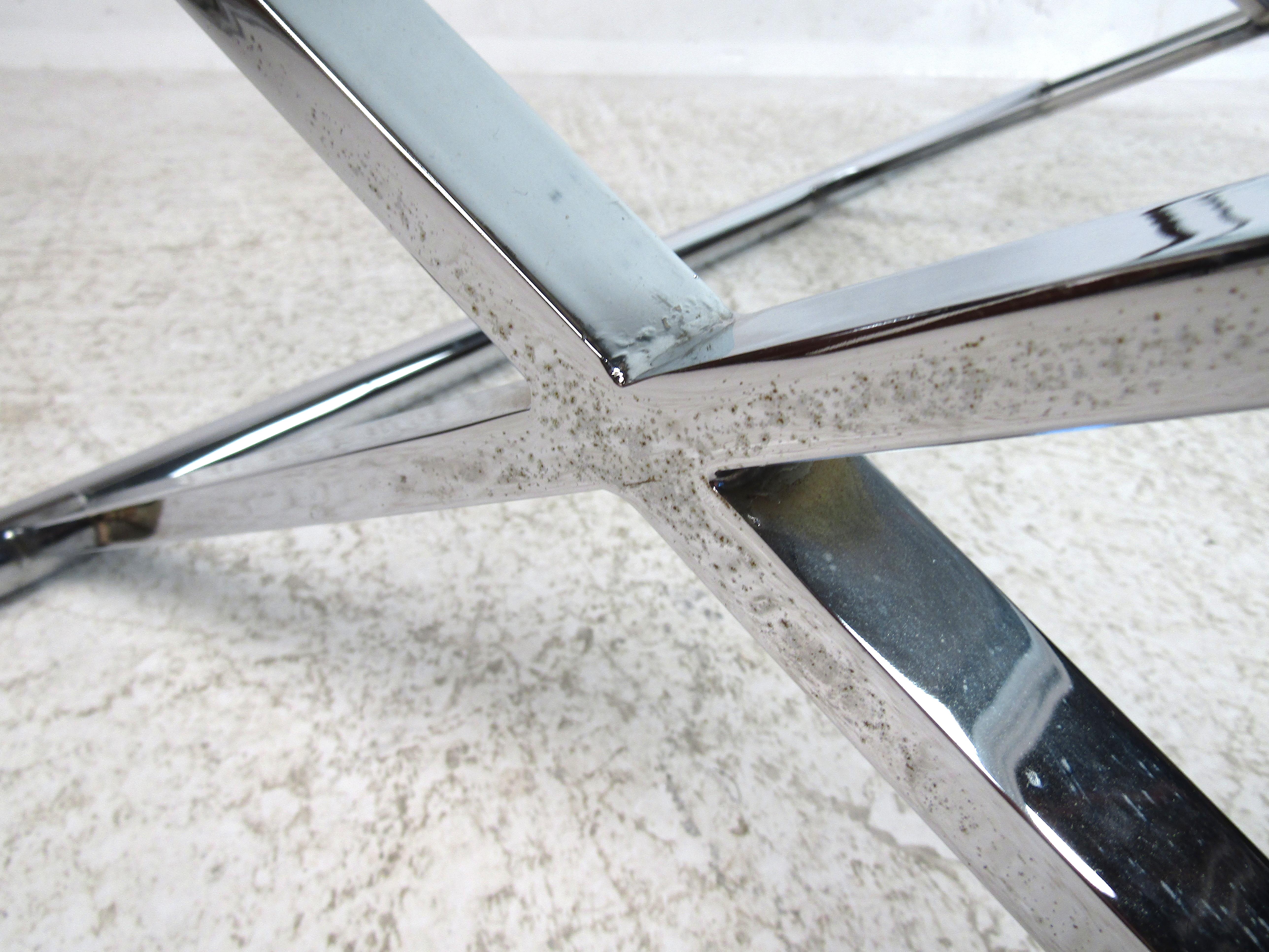 Mid-Century Modern Chrome and Glass Coffee Table For Sale 8