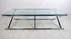 Mid-Century Modern Chrome and Glass Coffee Table