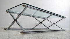 Mid-Century Modern Chrome and Glass Coffee Table