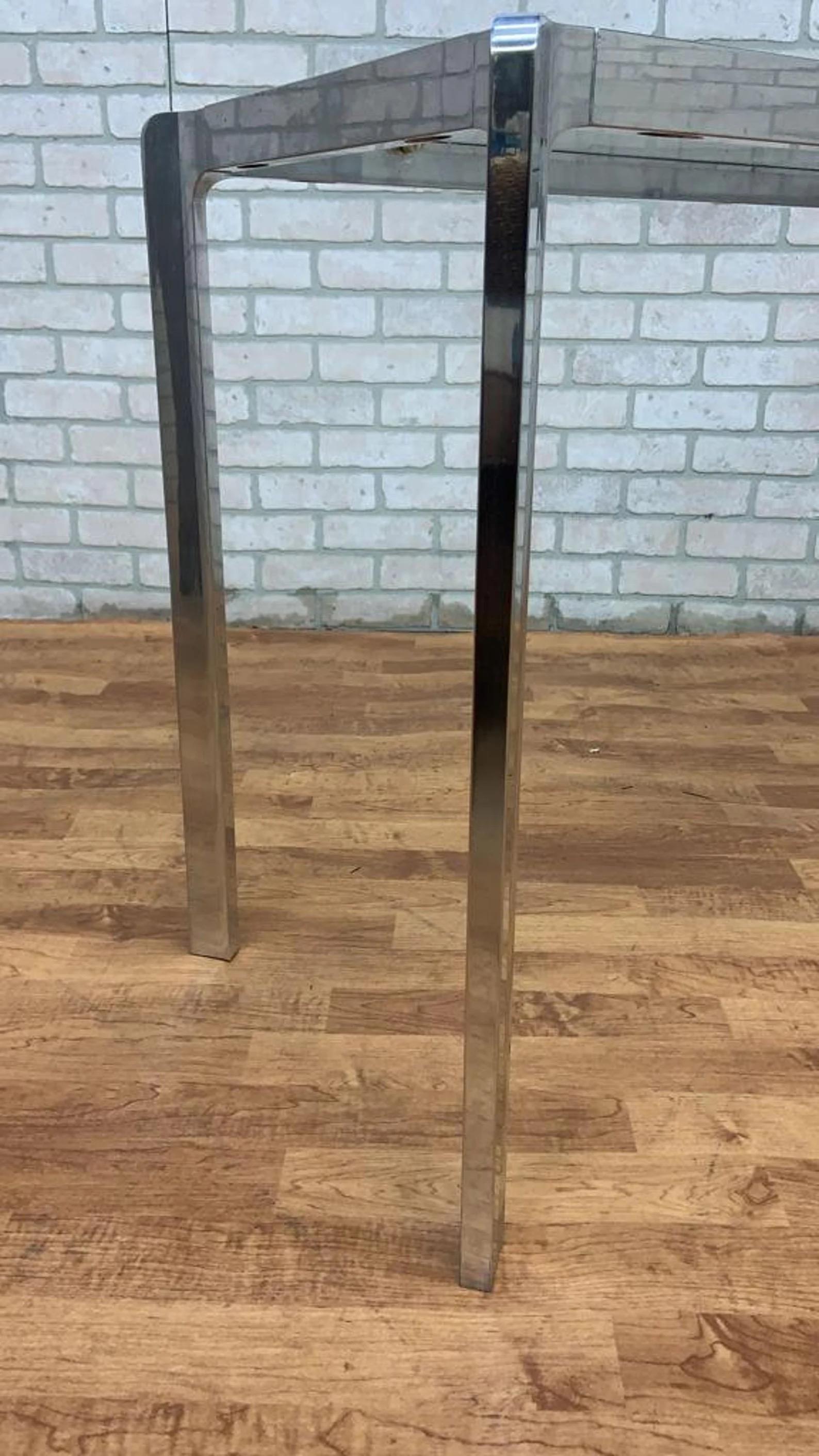 Mid Century Modern Chrome and Glass Console Sofa Table For Sale 1