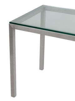 Mid-Century Modern Chrome and Glass Console Table