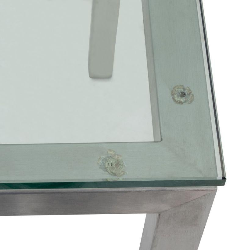 Table console moderne du milieu du siècle dernier en chrome et verre Bon état - En vente à Astoria, NY