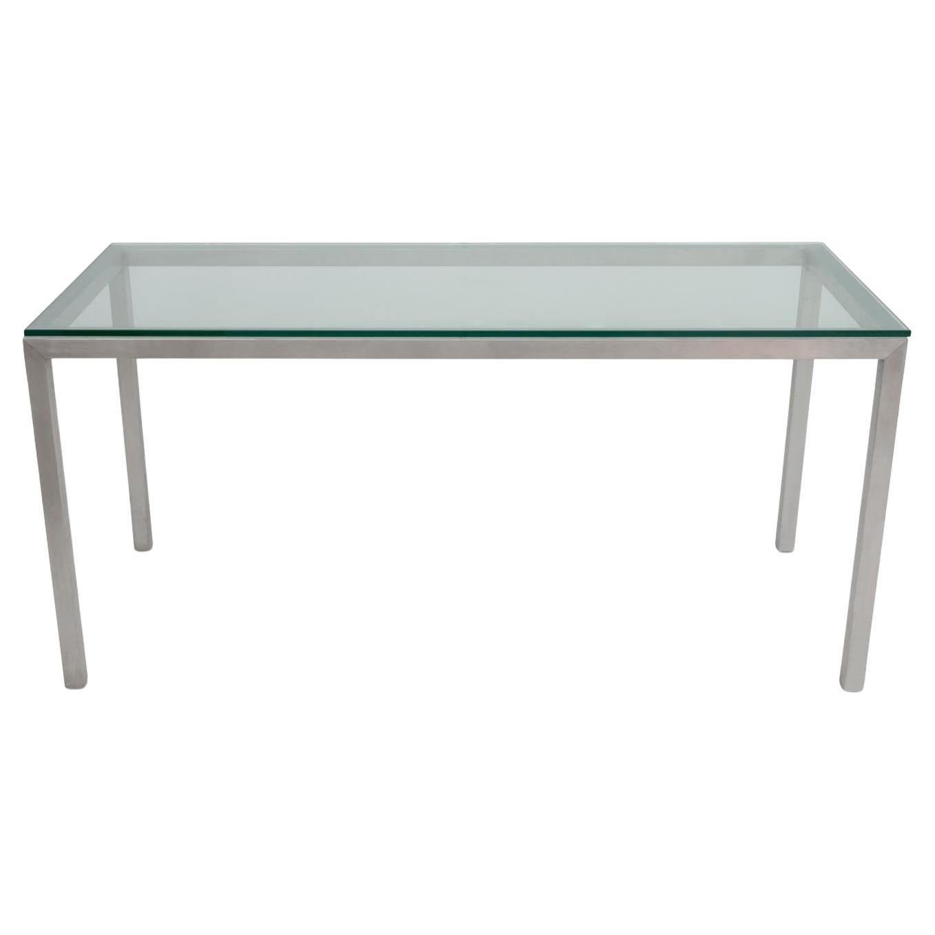 Moderner Konsolentisch aus Chrom und Glas aus der Mitte des Jahrhunderts