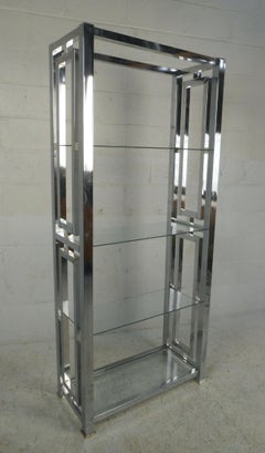 Mid-Century Modern Chrome and Glass Etagere