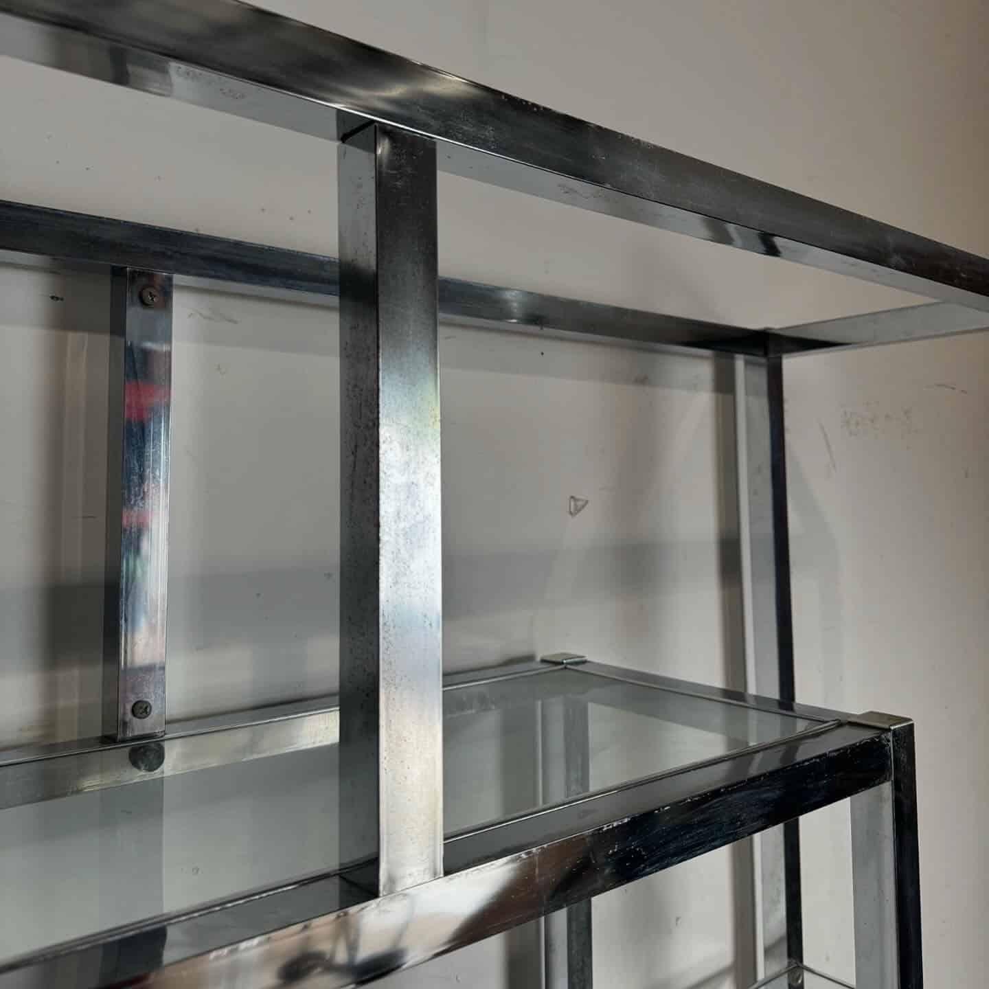 Mid Century Modern Chrome and Glass Etagere For Sale 1