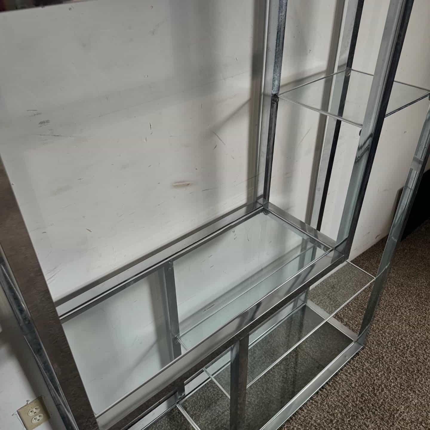 Mid Century Modern Chrome and Glass Etagere For Sale 4