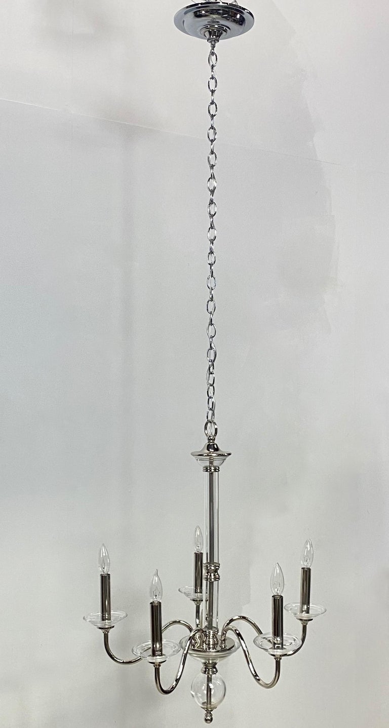 MidCentury Modern Chrome and Glass Light Fixture For Sale at 1stDibs