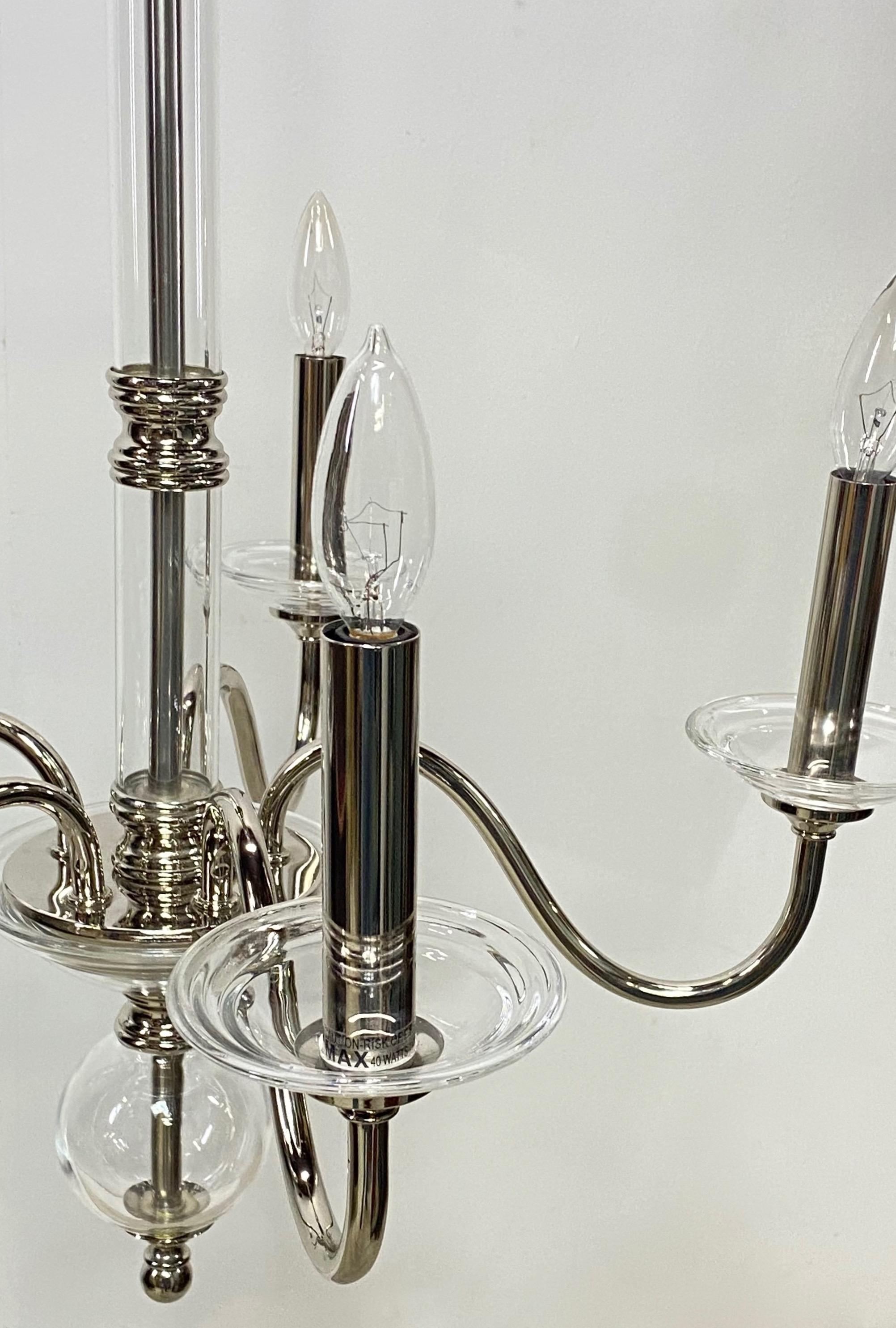 Moderne Leuchte aus Chrom und Glas aus der Mitte des Jahrhunderts im Angebot 1