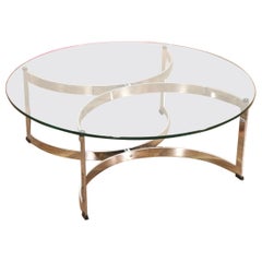 Mid-Century Modern Chrome and Glass Merrow Associates Coffee Table
