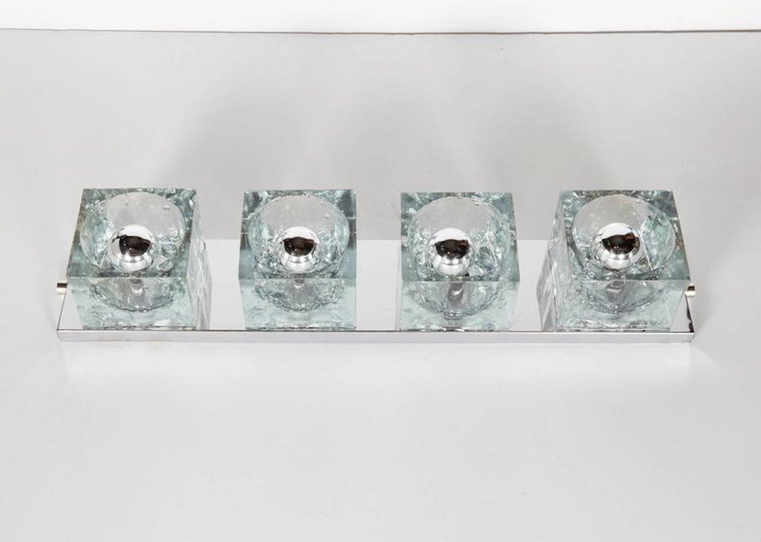 Chrome and Glass Cube Sconce by Peill & Putzler, Germany, 1970s For Sale 5