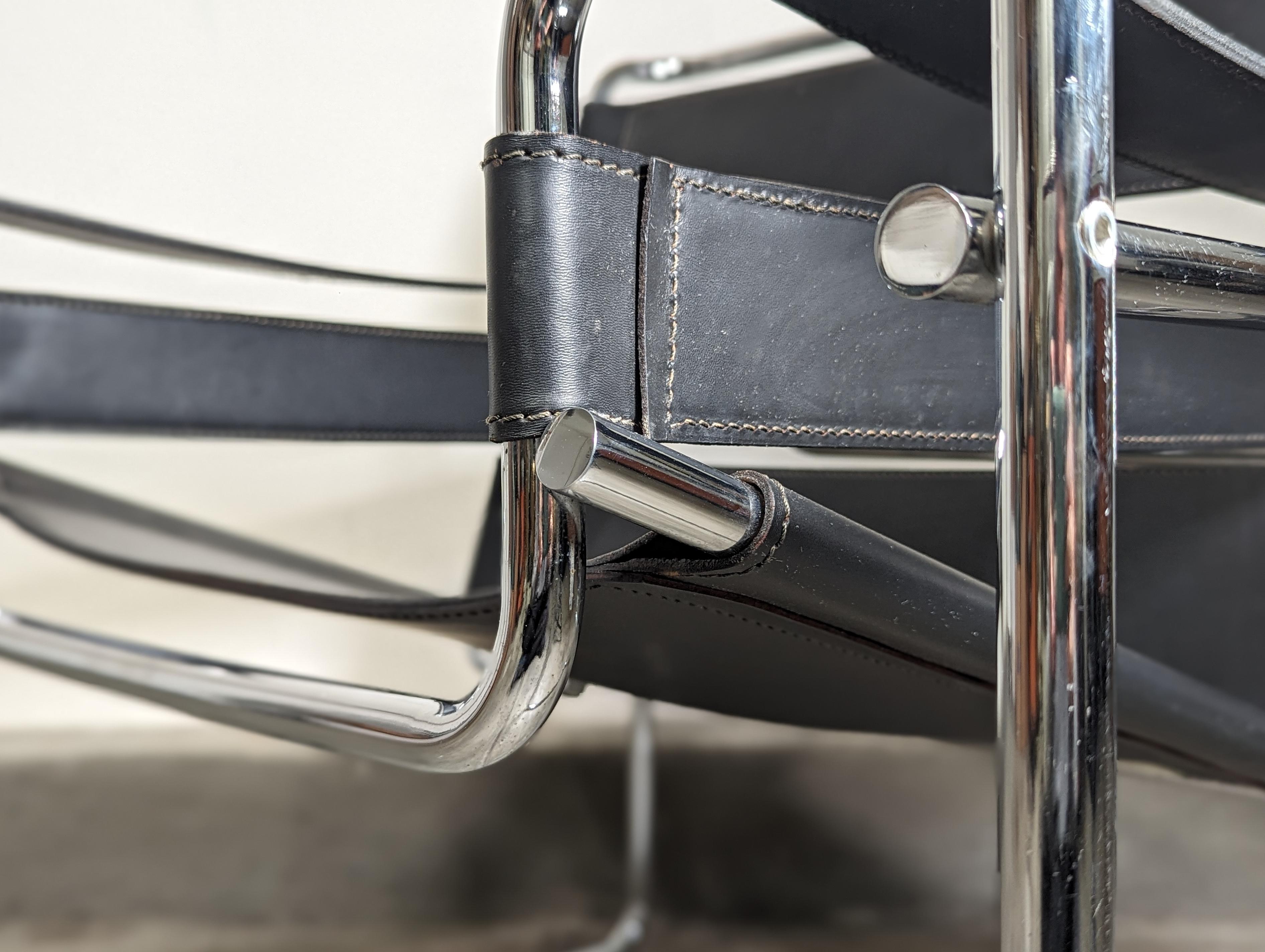Mid Century Modern Chrome and Leather B3 'Wassily' Lounge Chair by Marcel Breuer 7