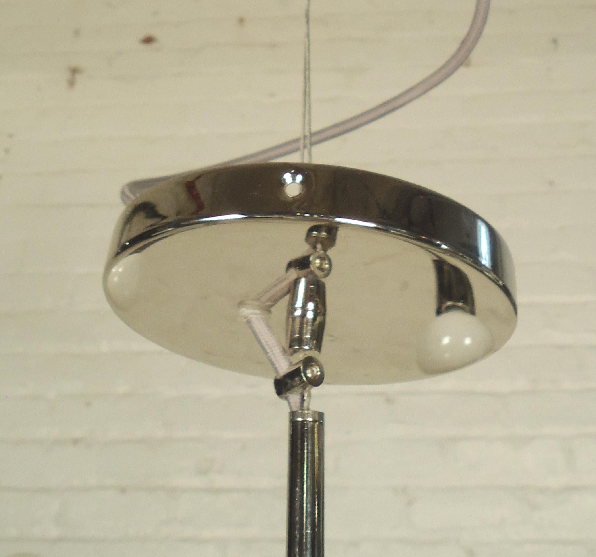 Mid-Century Modern Chrome and Lucite Chandelier 1