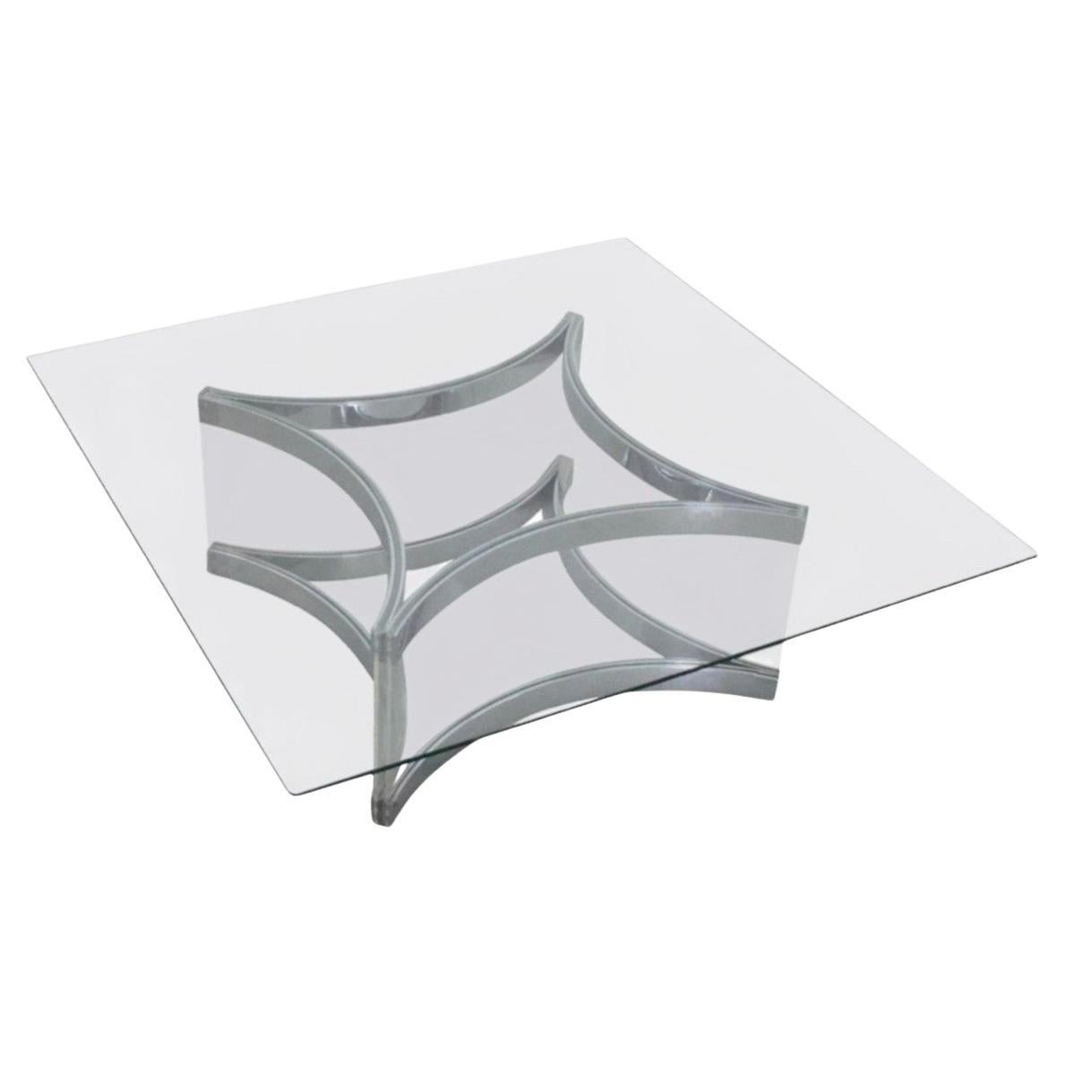 Mid-Century Modern Chrome and Lucite Coffee Table by Alessandro Albrizzi, 1970 For Sale