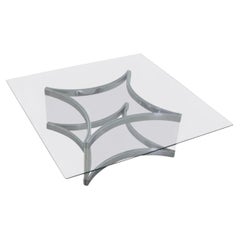 Mid-Century Modern Chrome and Lucite Coffee Table by Alessandro Albrizzi, 1970