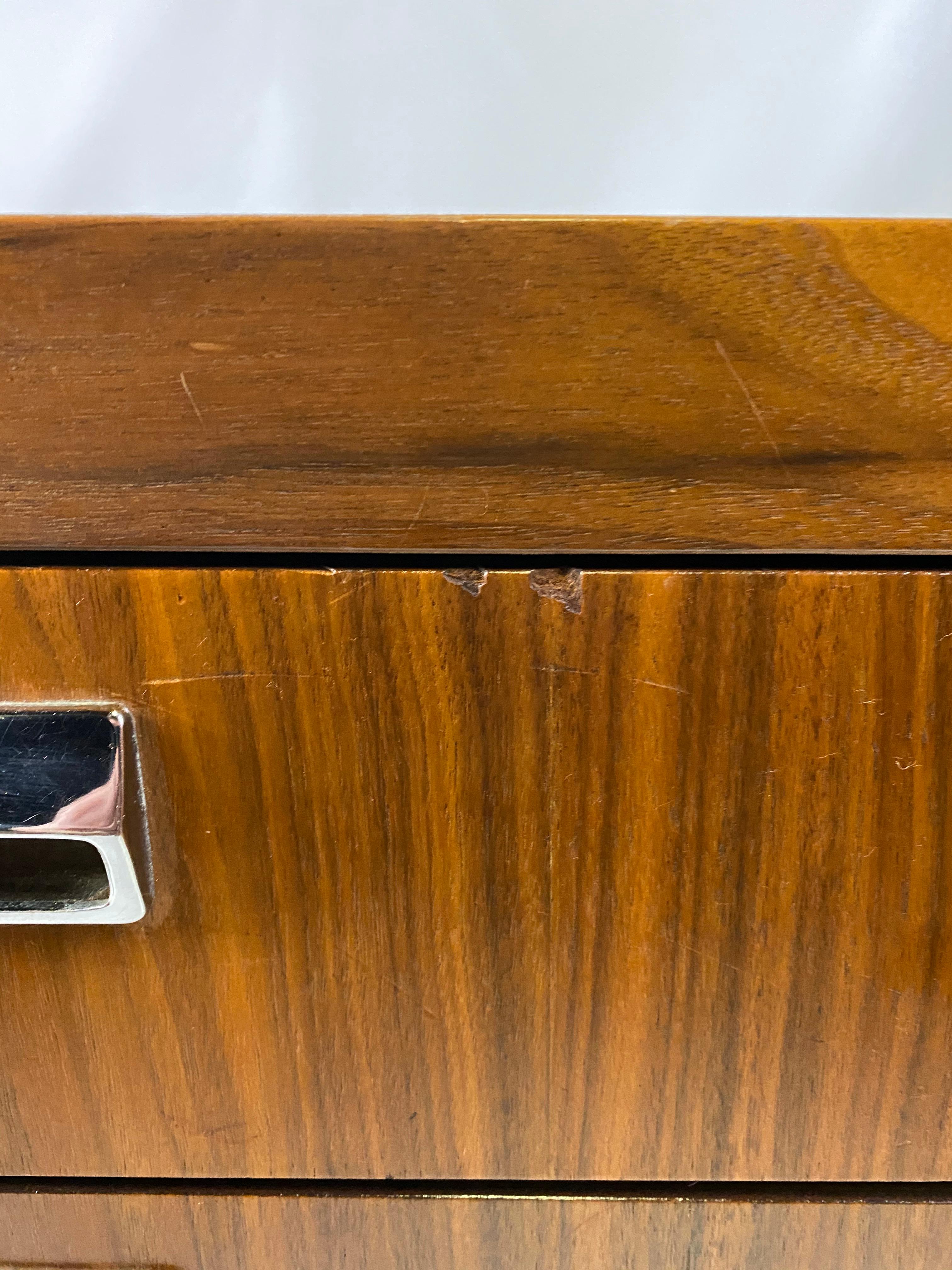 Mid-Century Modern Chrome and Walnut Executive Desk 3